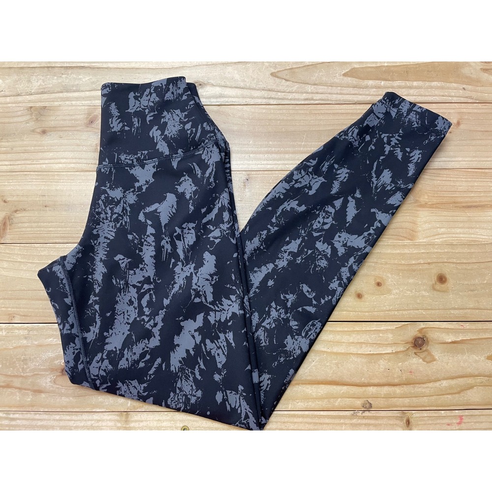 Nike One Dri-FIT Leggings Womens XS Black Grey Abstract Print Tights